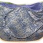 Handmade Navy and Gold metallic fabric Hobo bag purse