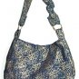 Handmade Navy and Gold metallic fabric Hobo bag purse