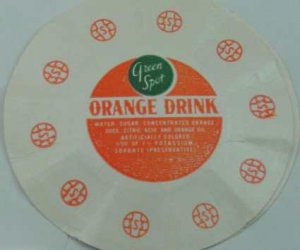 GREEN SPOT, ORANGE DRINK, MILK BOTTLE CAP, Mc2-Quantities available read on