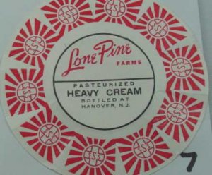 LONE PINE FARMS, NJ, HEAVY CREAM, MILK BOTTLE CAP, Mc7-Quantities available read on