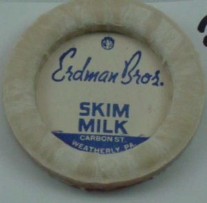 ERDMAN BROS, PA., SKIM MILK, MILK BOTTLE CAP, Mc21-Quantities available read on