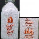 INDIAN CHIEF Milk Bottle, INDIAN HILL DAIRY, Jobstown, NJ, p328