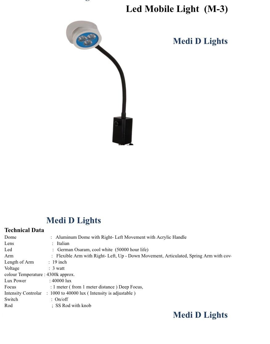 Portable LED Surgical Light for Clinic and Hospital use Wall Mounted OT Light