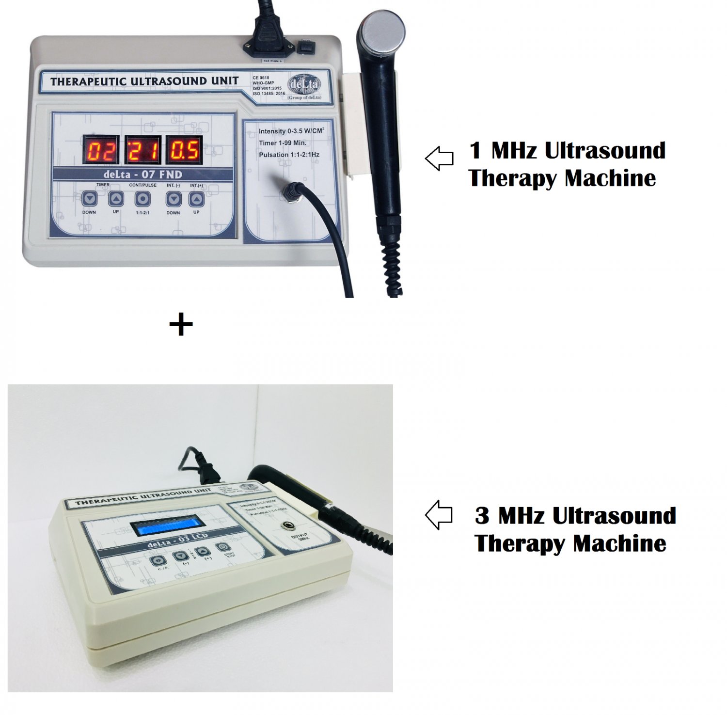 New Combo Unit 1 MHz Ultrasound Therapy and 3 Mhz Ultrasound Therapy Machine
