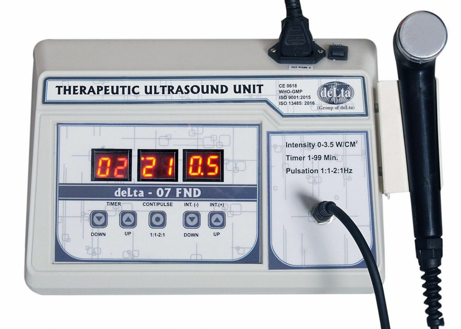 Physiotherapy Electrotherapy ultrasound 1 Mhz Light weight transducer DIV