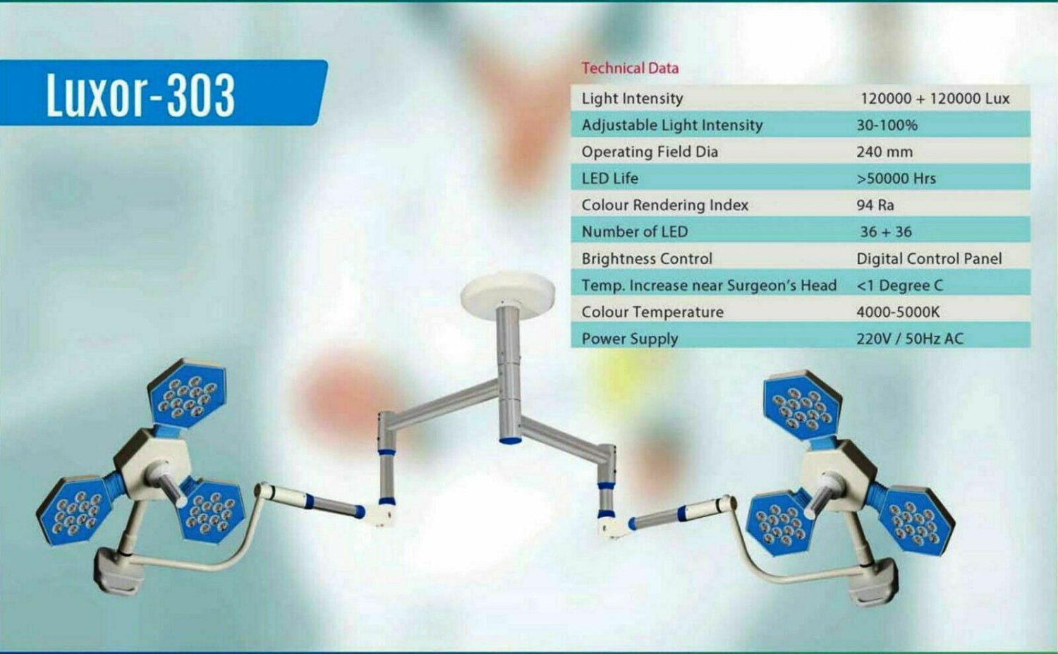 New OT Light Major Surgery Purpose Medical Operation Theater Light : Luxor-303