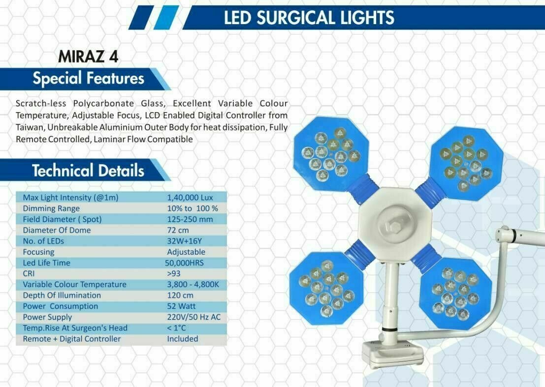 New Operation Surgical LED Light Operation Theater Light Major Surgery: Miraz 4