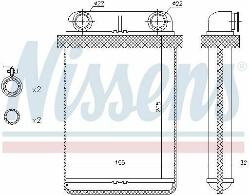 NISSENS 72671 Heat Exchanger, interior heating for OPEL, VAUXHALL
