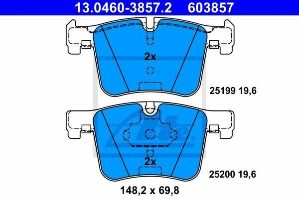 ATE 13.0460-3857.2 Brake Pad Set, disc brake for BMW