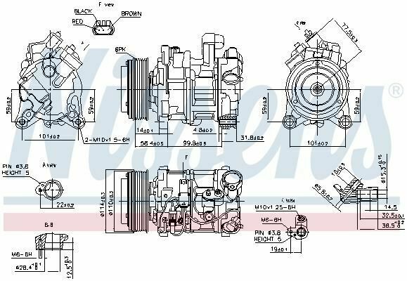NISSENS 89585 Compressor, air conditioning for BMW