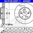 ATE 24.0125-0201.1 Brake Disc for HONDA