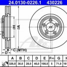 ATE 24.0130-0226.1 Brake Disc for JAGUAR