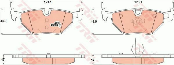 TRW GDB1344 Brake Pad Set, disc brake for ALPINA, BMW, MG, ROVER, SAAB