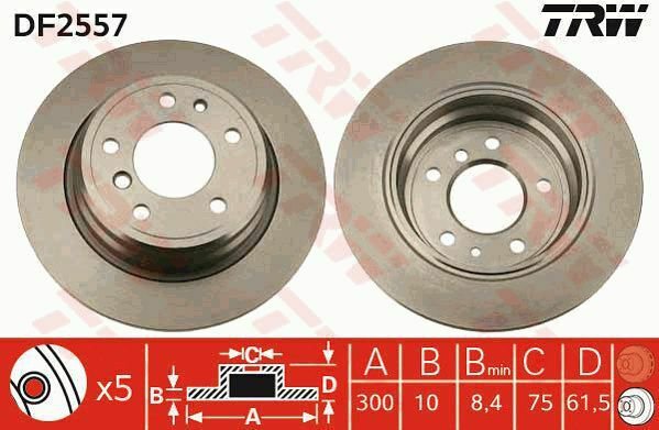 TRW DF2557 Brake Disc for BMW