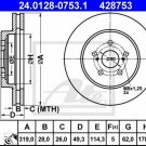 ATE 24.0128-0753.1 Brake Disc for LEXUS