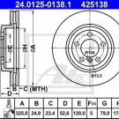 ATE 24.0125-0138.1 Brake Disc for BMW
