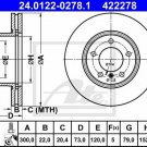 ATE 24.0122-0278.1 Brake Disc for BMW
