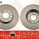 TRW DF4295 Brake Disc for AUDI, SEAT, SKODA, VW