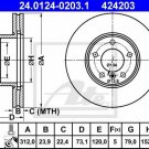 ATE 24.0124-0203.1 Brake Disc for BMW