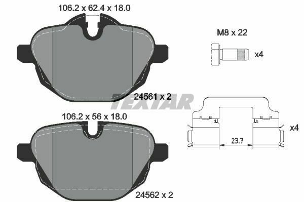 TEXTAR 2456101 Brake Pad Set, disc brake for BMW