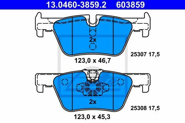ATE 13.0460-3859.2 Brake Pad Set, disc brake for BMW