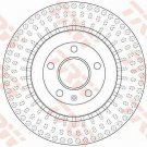 TRW DF6175S Brake Disc for AUDI, PORSCHE