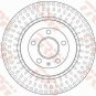 TRW DF6175S Brake Disc for AUDI, PORSCHE