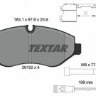 TEXTAR 2919202 Brake Pad Set, disc brake for MERCEDES-BENZ, VW
