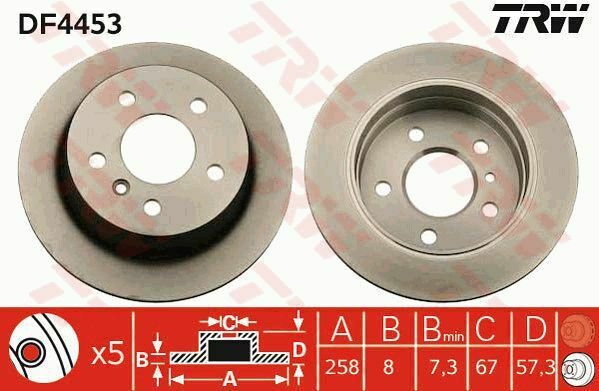 TRW DF4453 Brake Disc for MERCEDES-BENZ