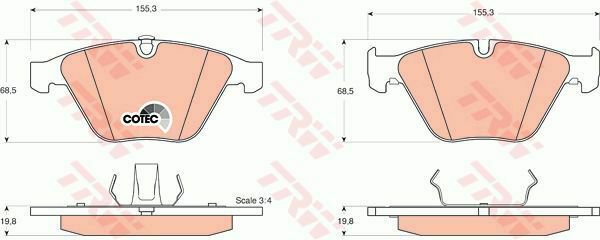 TRW GDB1498 Brake Pad Set, disc brake for BMW