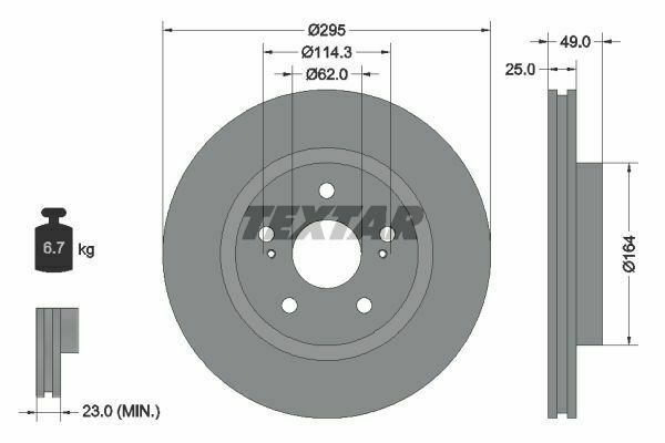 TEXTAR 92156503 Brake Disc for SUZUKI