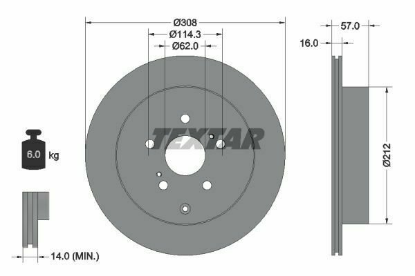 TEXTAR 92222200 Brake Disc for SUZUKI