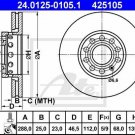 ATE 24.0125-0105.1 Brake Disc for AUDI, SEAT, SKODA
