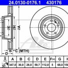 ATE 24.0130-0176.1 Brake Disc for AUDI