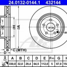 ATE 24.0132-0144.1 Brake Disc for MERCEDES-BENZ
