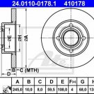 ATE 24.0110-0178.1 Brake Disc for AUDI