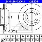 ATE 24.0128-0226.1 Brake Disc for FORD, MAZDA