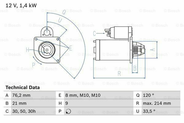 BOSCH 0986017110 Starter for BMW