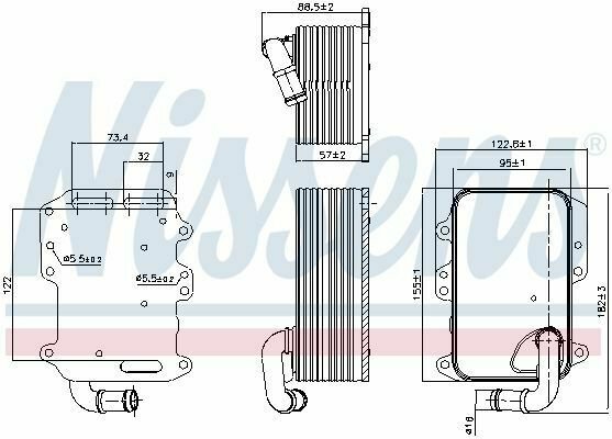 NISSENS 90807 Oil Cooler, engine oil for AUDI, VW