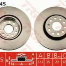 TRW DF4464S Brake Disc for AUDI, BUICK, SEAT, SKODA, VW
