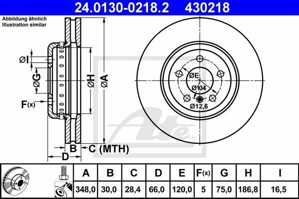 ATE 24.0130-0218.2 Brake Disc for BMW