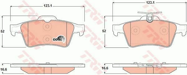 TRW GDB1621 Brake Pad Set, disc brake for CADILLAC, CITRO&Atilde;�N, MAZDA, NISSAN, OPEL
