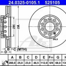 ATE 24.0325-0105.1 Brake Disc for AUDI, SEAT, SKODA