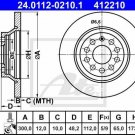 ATE 24.0112-0210.1 Brake Disc for AUDI, SEAT, SKODA, VW