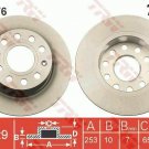 TRW DF4276 Brake Disc for AUDI, SEAT, SKODA, VW