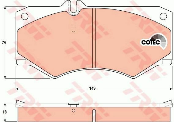 TRW GDB317 Brake Pad Set, disc brake for MERCEDES-BENZ, PUCH, VW