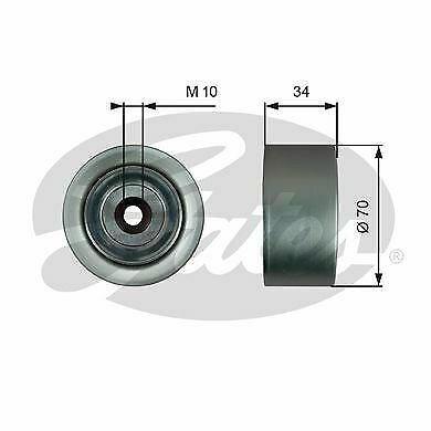 GATES T36742 Deflection/Guide Pulley, v-ribbed belt