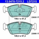 ATE 13.0470-7215.2 Brake Pad Set, disc brake for BMW
