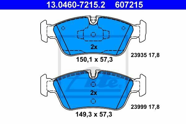 ATE 13.0460-7215.2 Brake Pad Set, disc brake for BMW