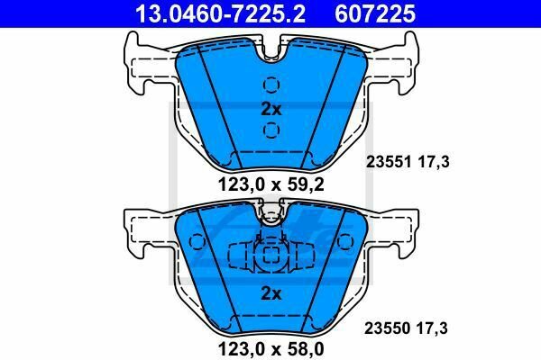 ATE 13.0460-7225.2 Brake Pad Set, disc brake for BMW